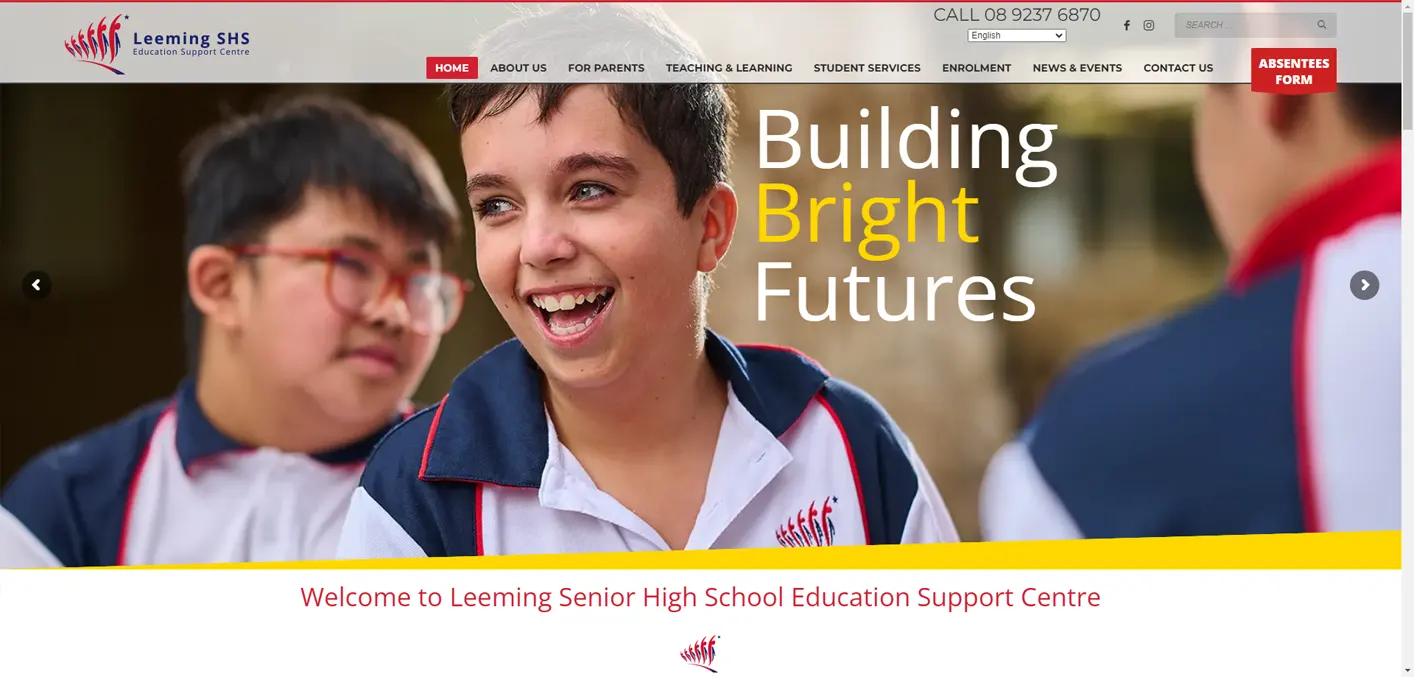 LEEMING EDUCATION SUPPORT CENTRE WEBSITE WEBSITE DESIGN COMPANY PERTH